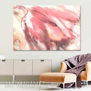 pastelowy obraz abstrakcja tulipan 120x80, nowoczesny obraz na ścianę do salonu