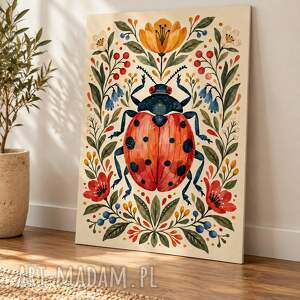Biedronka 50x70 cm - akwarelowy plakat na ścianę