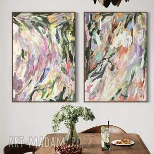 zestaw obrazów 100x70 cm obrazy do salonu, nowoczesne abstrakcja kolorowa