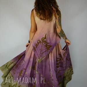 Barwiona roślinami, ręcznie robiona Dzika Spódnica Łąka o Wschodzie