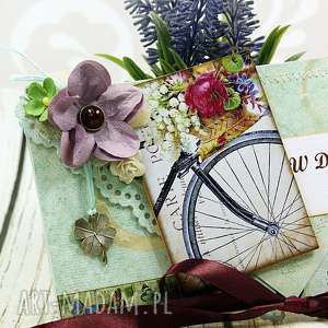 kartka urodzinowa - rowerowy bukiet, koperta, kopertówka
