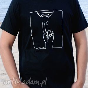 handmade koszulki t-shirt podkoszulek unisex z autorskim wzorem victimorio kolor czarny