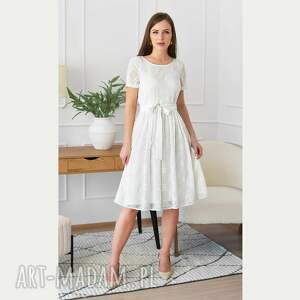 sukienki haftowana sukienka midi alina (millagros biel)