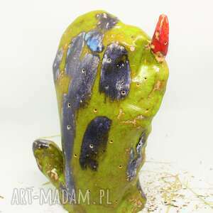 ręcznie zrobione ceramika figurka kaktus - opuncja ręcznie robiona handmade wys. Ok. 23