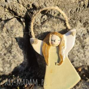 Aniołek ceramiczny bożonarodzeniowy 8 cm - rękodzieło