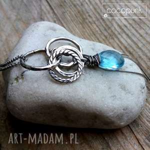 handmade naszyjniki srebro i kwarc swiss blue - długi naszyjnik