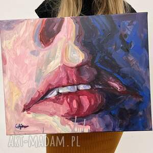 "usta kobiety" obraz akrylowy na płótnie
