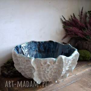 duża misa ceramiczna ręcznie rzeźbiona - muszla prezent, morska miska, pomysł