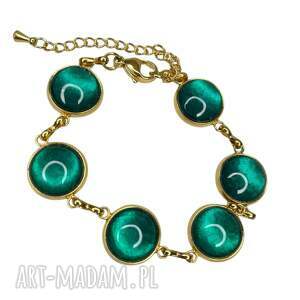 pozłacana bransoletka w perłowym odcieniu szmaragdu e45/1