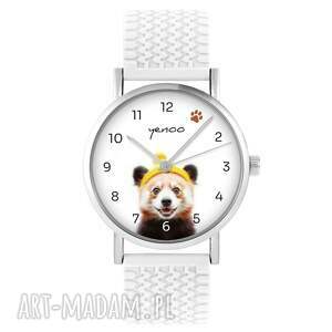zegarki zegarek - panda silikonowy, biały, miś dla niej prezent