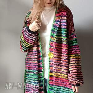 ręcznie wykonane swetry multikolorowy sweter boho