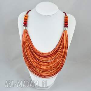 Prezent Długi stopniowany naszyjnik ze sznurka lnianego