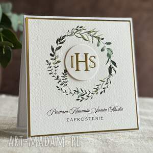 eleganckie zaproszenia komunijne, wzór 3c, pierwsza komunia