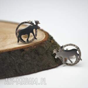 srebrne kolczyki łosie