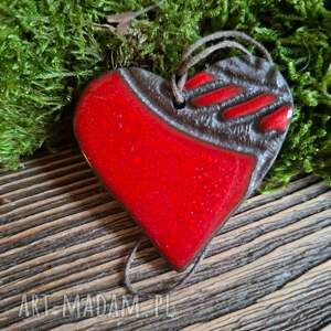 zestaw ozdób ceramicznych w kształcie - serca, zawieszki choinkę zawieszki