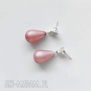 prezent na święta, okrąg kolczyki, srebro, koralik, zmatowione