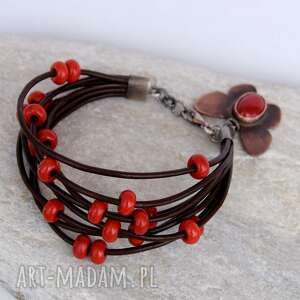 handmade bransoletka z koralem b665