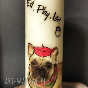 Prezent Świeca dekoracyjna 23cm, buldog francuski, buldożek