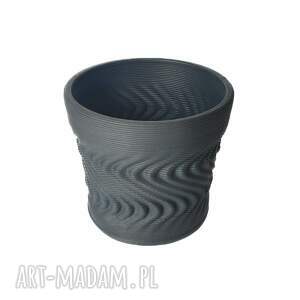 ceramiczna doniczka druk 3d kolor grafitowy, ceramika3d, doniczna z gliny