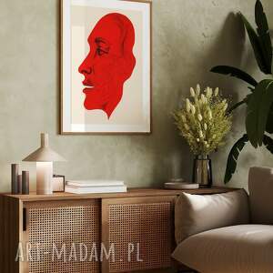plakaty plakat twarz portret biało-czerwony format 40x50 cm
