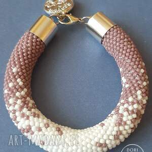 szydełkowo - koralikową bransoletka, bransoletka dla mamy, cioci