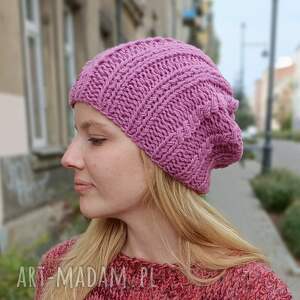 handmade czapki czapka beanie z warkoczem