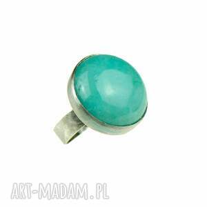 minimalistyczny pierścień z jadeitem nadia a758, pierścionek vintage retro