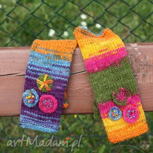handmade rękawiczki kolorowe mitenki