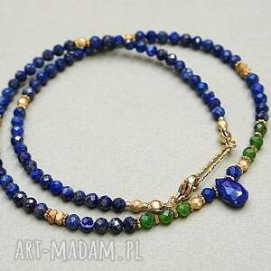 lapis lazuli diopsyd /choker/ - szlachetna kolekcja kamienie naturalne