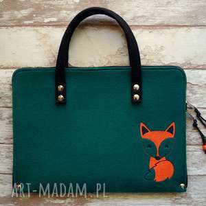 happyart filcowa teczka / etui - lisek aktówka, fox prezent, koraliki