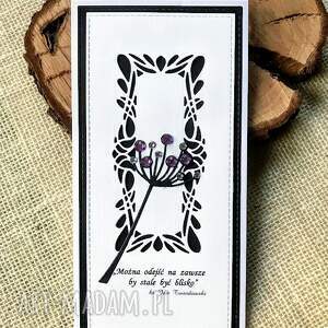 Ręcznie robiona kartka kondolencyjna w stylu scrapbooking z białą kopertą