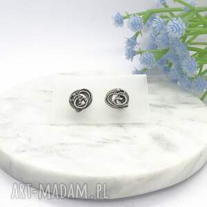 srebrne kolczyki mini - lunar amulets minimalistyczna biżuteria, codzienna