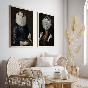 zestaw 2 plakatów sztuka koronki 40x50 cm, plakaty kobiece