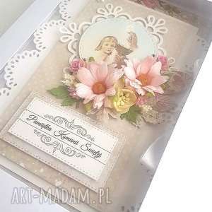 handmade scrapbooking kartki kartka w pudełku pierwsza komunia święta