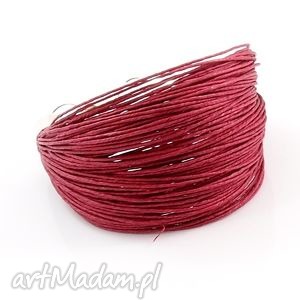 handmade bransoletka otulona lnem - maroon