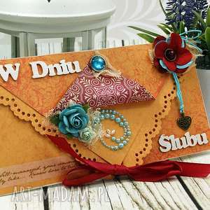 scrapbooking kartki kopertówka śluna - orientalnie w turkusach, ślub wesele