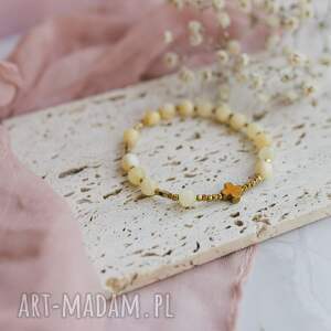 różaniec na rękę bransoletka różańcowa jadeit, hematyt, komunia, prezent