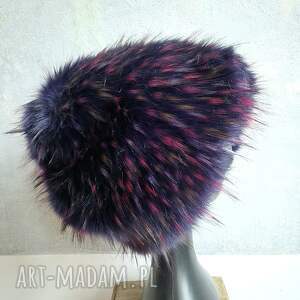Czapka futrzana fioletowa duży obwód głowy, cza, fio, tur, futrz, et