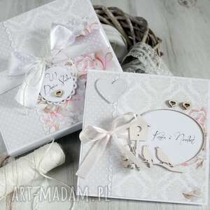 handmade scrapbooking kartki kartka na ślub lub rocznicę - w pudełku