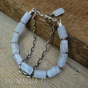 handmade chalcedon - surowa bransoletka 502