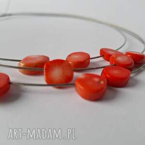 handmade naszyjniki naszyjnik z pomarańczowym koralem