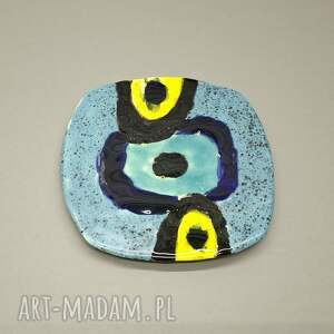 Turkusowa paterka Art Deco - ręcznie robiona podstawka ceramiczna Santin