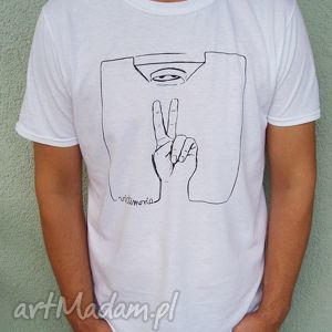 ręczne wykonanie koszulki tshirt unisex victimorio biały