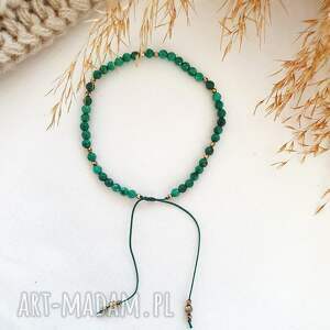 butelkowo zielona bransoletka z malachitem, biżuteria na co dzień, kamienie