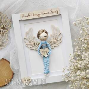 Prezent Pamiątka I Komunii Św. Anioł w ramce dla chłopca #1