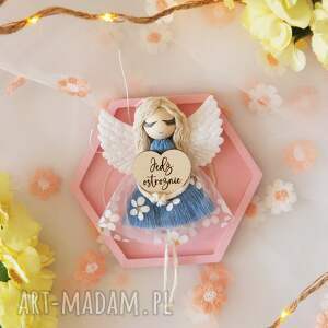 Prezent Zawieszka do samochodu Aniołek - Jedź ostrożnie - niebieski