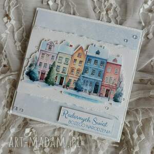 pomysł na prezenty świąteczne Kartka - Domki