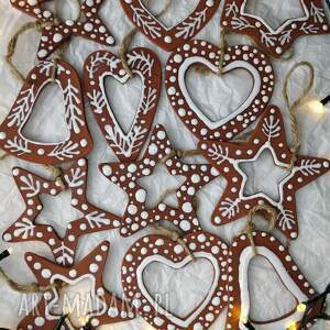 handmade święta upominki zestaw z 12 sztuk ceramicznych ozdób choinkowych