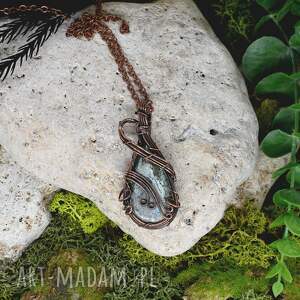 miedziany wisior wire wrapping z jaspisem / #229 - MetalEarth biżuteria