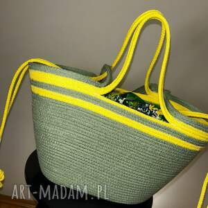 torebka na lato kosz damska w zielonym kolorze, unikatowatorebka
